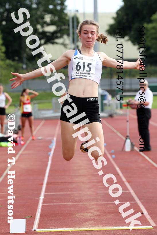 Women and Girls long jump, 2021 North Eastern Track and Field Champs., Middesbrough. Photo: David T. Hewitson/Sports for All Pics